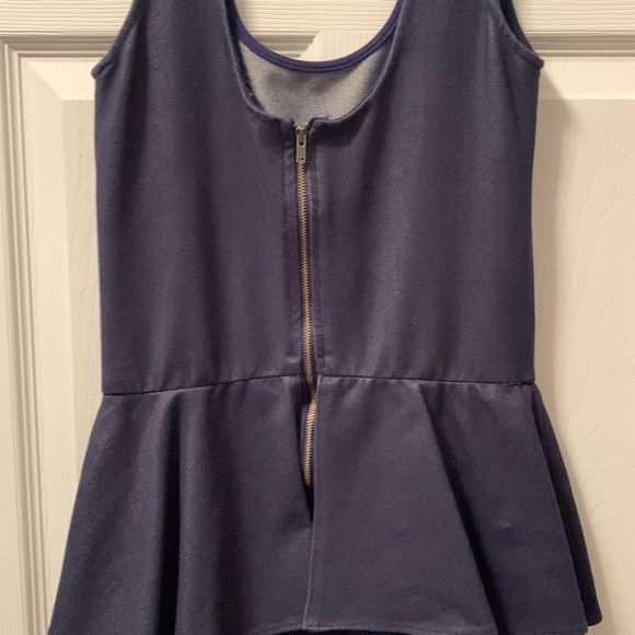 Aqua Indigo / Navy Peplum Denim Dress, M - Picture 3 of 8